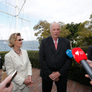 The King and Queen met the media after the reception at the yacht club. Photo: Lise Åserud, NTB scanpix